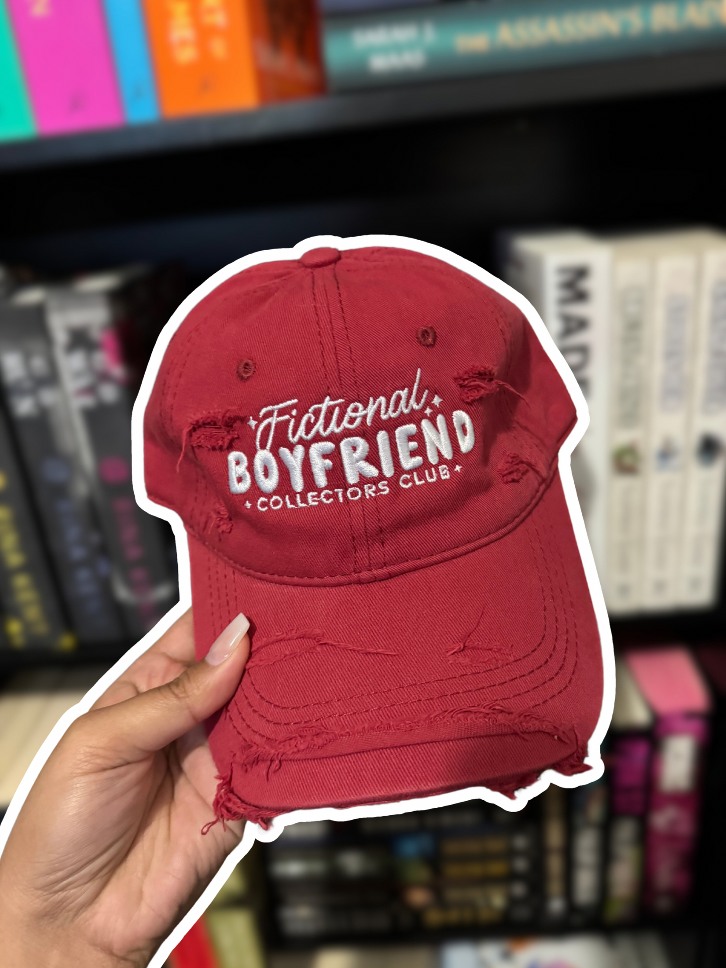 Fictional Boyfriend Collectors Club Snapback Distressed Denim Embroidered Hat