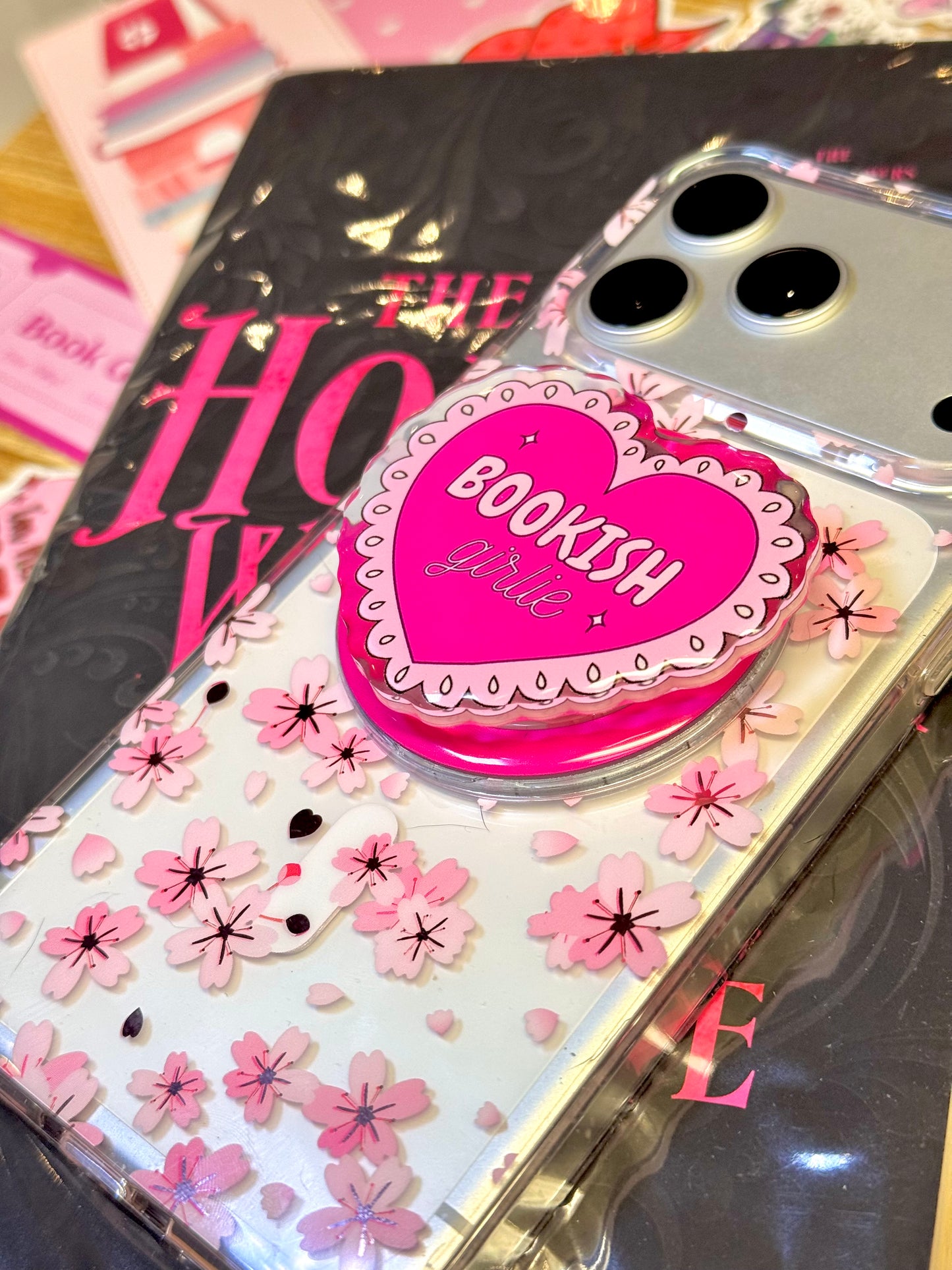 Bookish Girlie Acrylic Grips | Magnetic Phone Kindle E-Reader iPad Grips