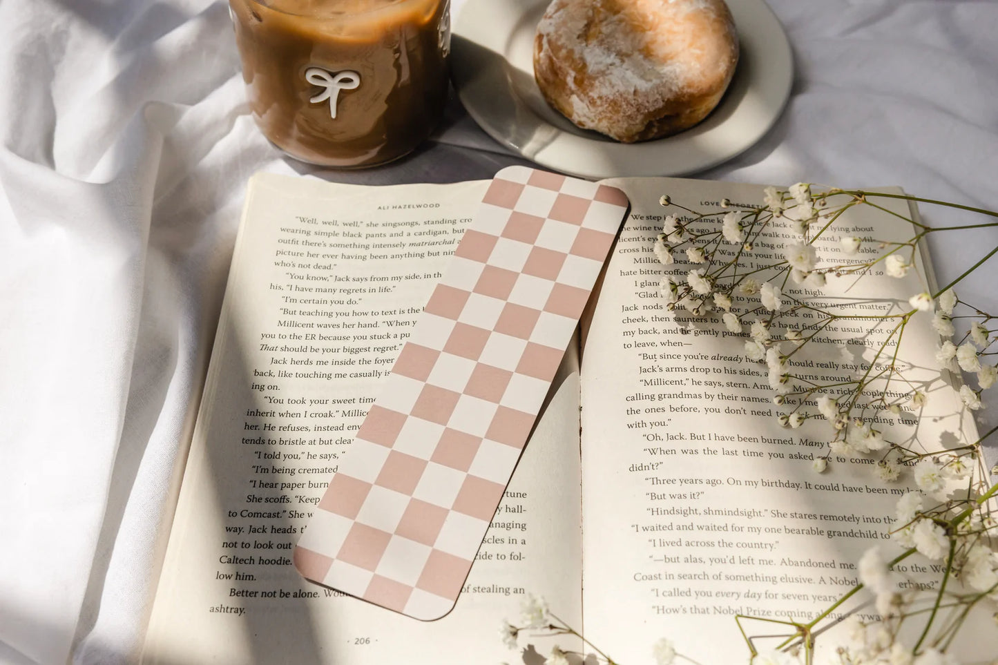 Beige Checkered Bookmark