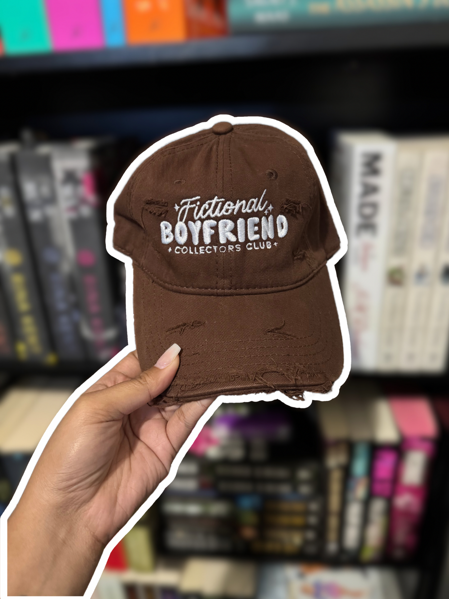 Fictional Boyfriend Collectors Club Snapback Distressed Denim Embroidered Hat