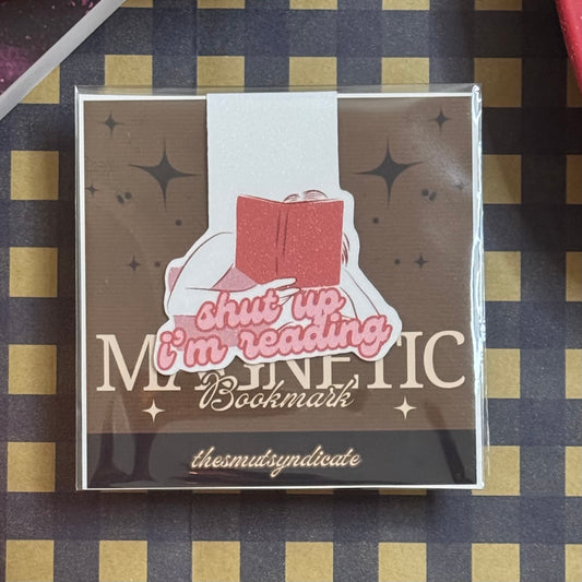 "Shut Up I'm Reading" Magnetic Bookmark | Glitter Finish