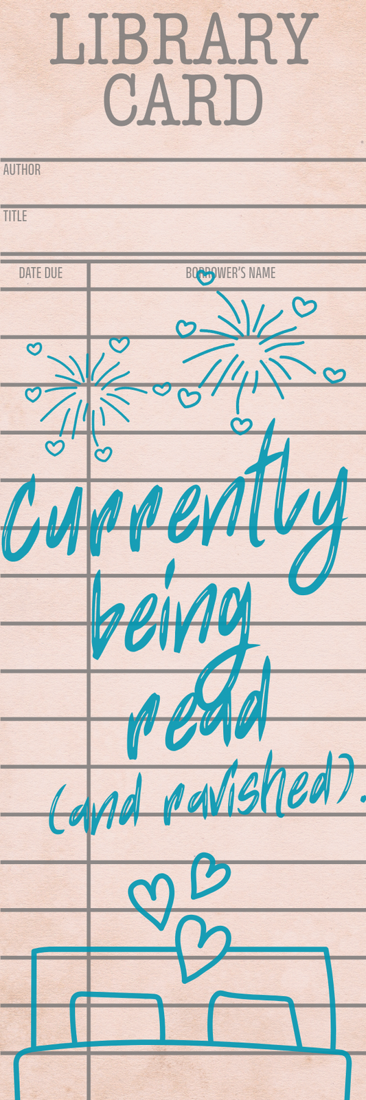 Read & Ravished Library Card Bookmark