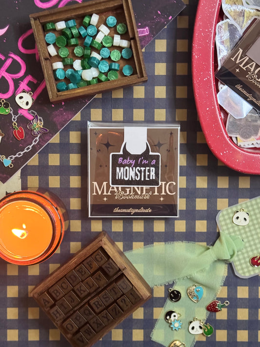 "Baby, I'm A Monster" Magnetic Bookmark | Glitter Finish