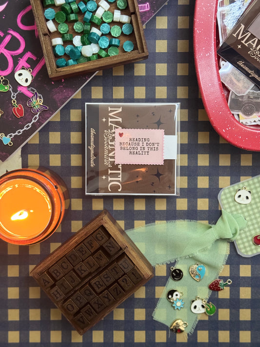 "Reading Because I Don't Belong In This Reality" Magnetic Bookmark | Glitter Finish