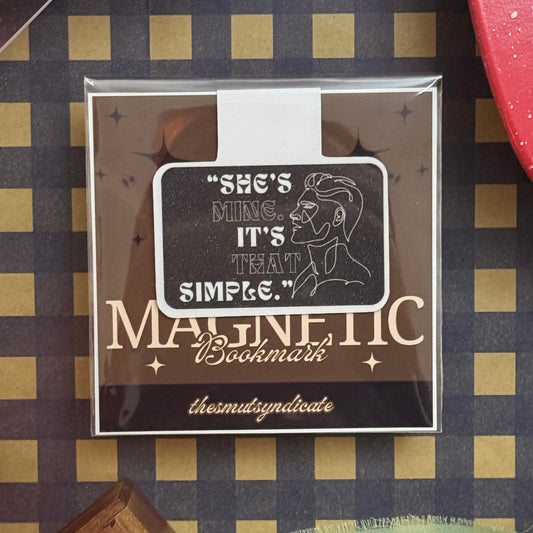 "She's Mine It's That Simple" Magnetic Bookmark | Glitter Finish