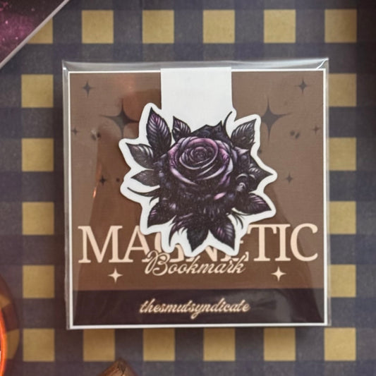Violet Rose Petal Magnetic Bookmark | Glitter Finish