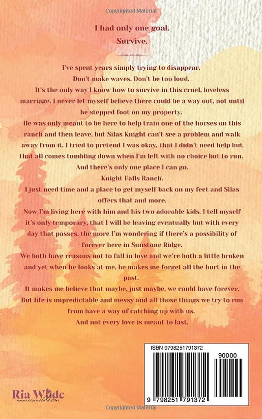 If We Can't Have Forever: A Single Dad Cowboy Romance (Knight Falls Ranch), Ria Wilde