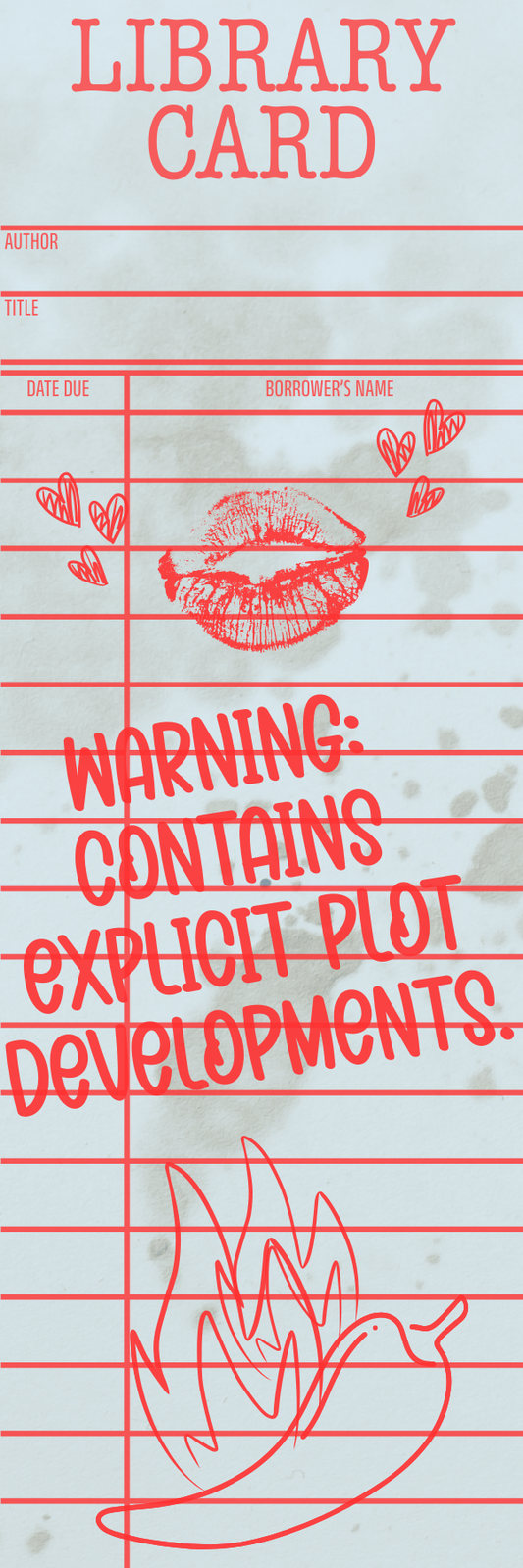 Explicit Library Card Bookmark