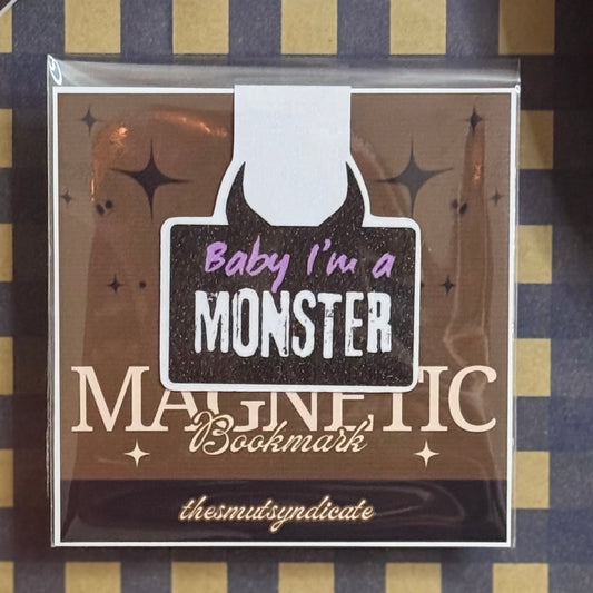 "Baby, I'm A Monster" Magnetic Bookmark | Glitter Finish