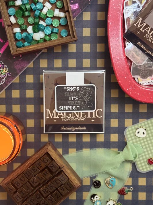 "She's Mine It's That Simple" Magnetic Bookmark | Glitter Finish