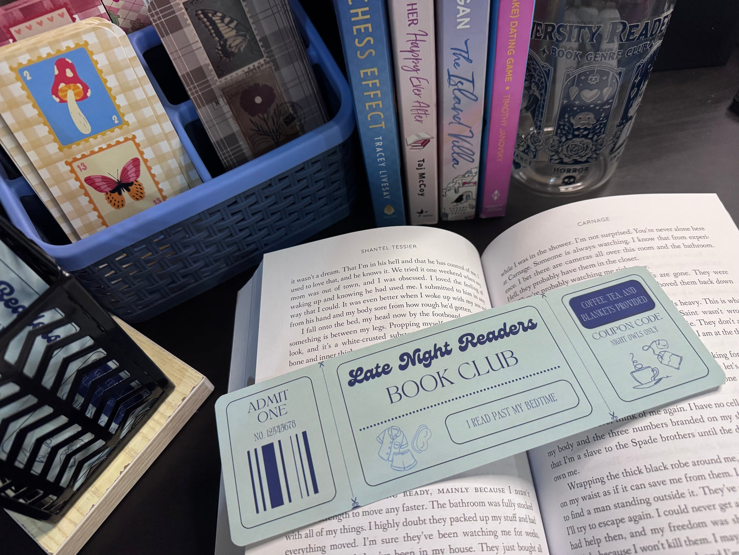 Late Night Readers Book Club Ticket Bookmark - Extra Large