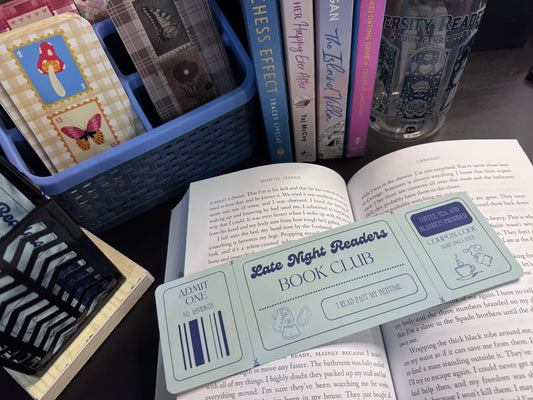 Late Night Readers Book Club Ticket Bookmark - Extra Large