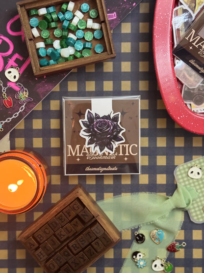 Violet Rose Petal Magnetic Bookmark | Glitter Finish