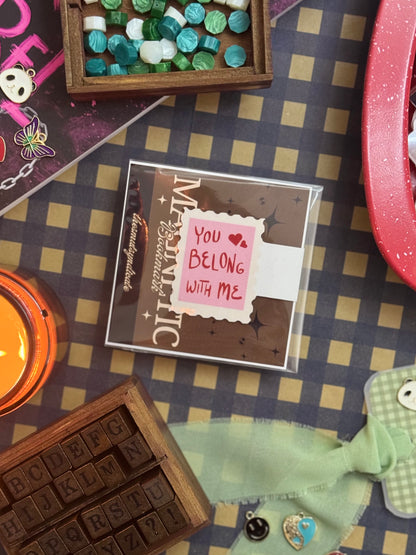 "You Belong With Me" Magnetic Bookmark | Glitter Finish