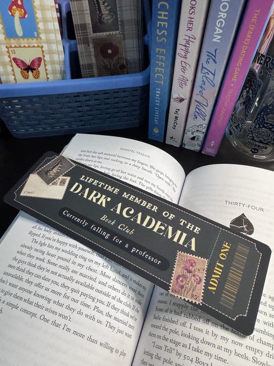Dark Academia Book Club Ticket XL Bookmark