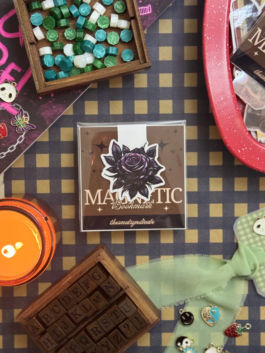 Violet Rose Petal Magnetic Bookmark | Glitter Finish