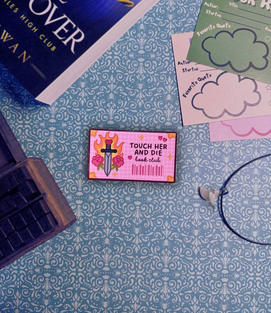 Touch Her and Die Book Club (Glossy) Sticker Decal