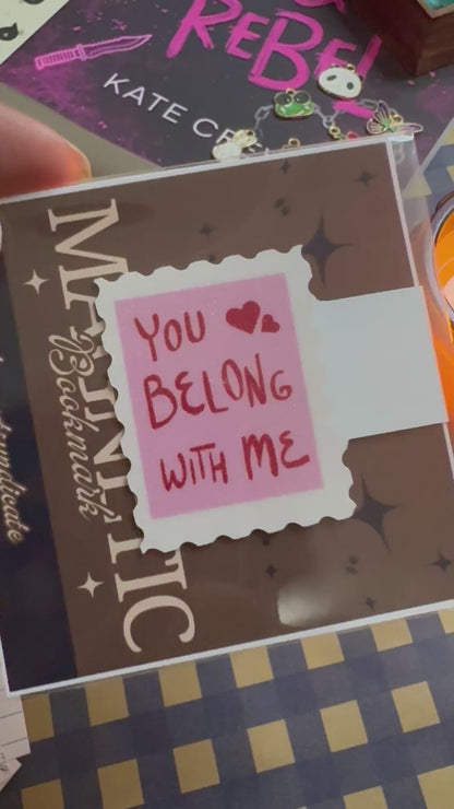 "You Belong With Me" Magnetic Bookmark | Glitter Finish